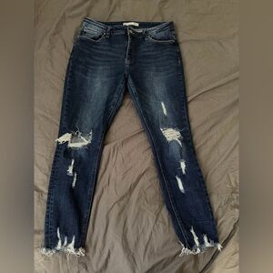 KanCan Dark Blue Distressed Skinny Jeans